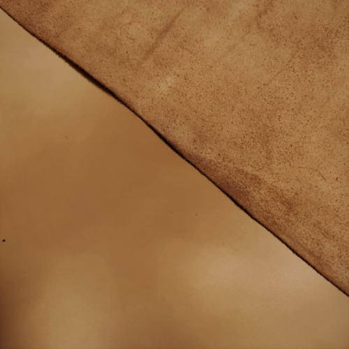 Кожа ШСК 2,1 мм пылевидная с покр. Горчица фото 2