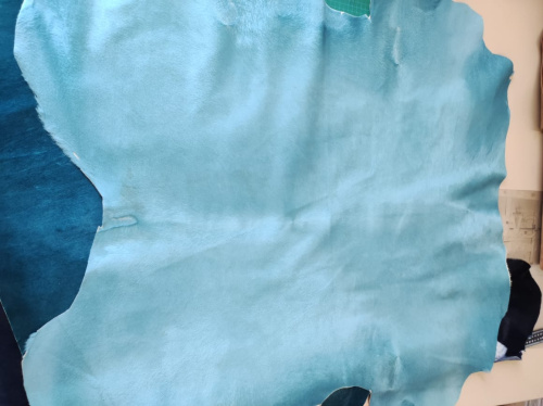 Кожа с ворсом (мех пони) 1,0-1,2 мм Голубой Италия фото 4