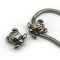 Бусина 5 мм для браслетов Черепаха Сталь  - купить для кожевенного хобби