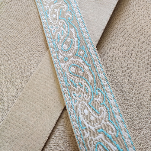 Лента ременная стропа 50 мм Вышивка Пейсли фото 2