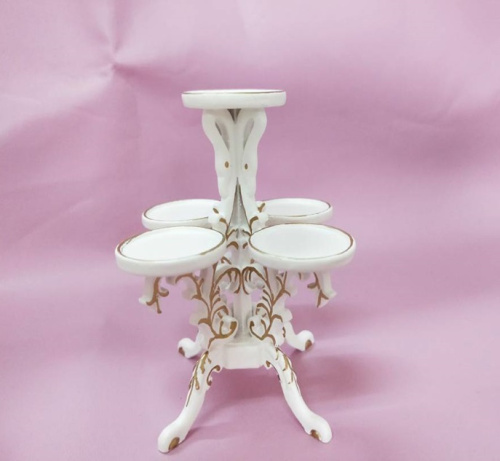 Подставка для цветов для кукол двухъярусная Орех/Белый Подставка для цветов для кукол двухъярусная Орех/Белый