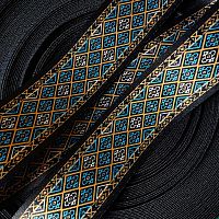 Лента ременная стропа 50 мм Синие ромбы  - купить для кожевенного хобби