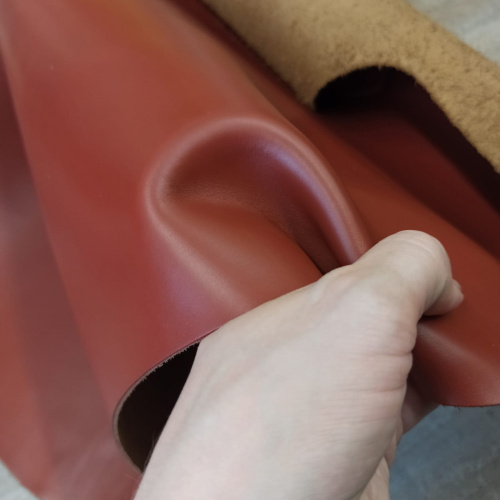 Кожа ШСК 2,1 мм пылевидная с покр. Рыжий фото 3