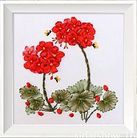 Набор для вышивки лентами Герань  - купить для кожевенного хобби