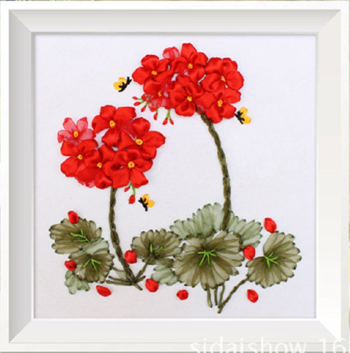 Набор для вышивки лентами Герань   - фото товара