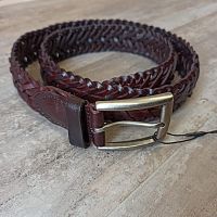 Ремень плетеный объемный 35 мм толщ. 7,0 мм Красно - коричневый  - купить для кожевенного хобби