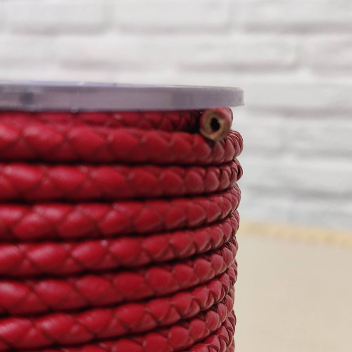 Шнур кожаный круглого сечения 4 мм плетеный 20 см LC фото 4
