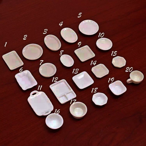 Белая посуда для кукол поштучно Масштаб 1:12 и 1:6 фото 2