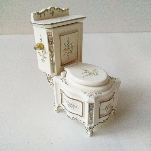 Миниатюра для кукол Набор для ванной комнаты Золото на белом  D BZP-001 - фото товара фото 3