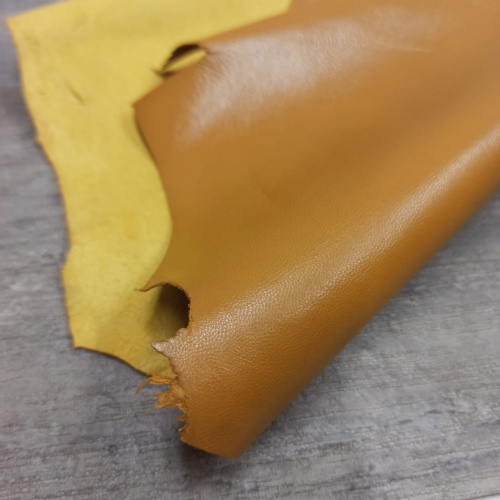 Кожа Овчина (шевро) 0,5-0,7 мм Темно-желтый фото 3