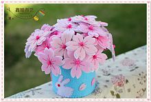 Вырубка из фетра Ведерко с розовыми цветами  - купить для кожевенного хобби