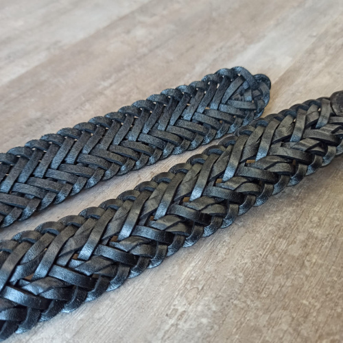 Ремень плетеный объемный 33 мм толщ. 6,3 мм Черный  RS01 - фото товара фото 6