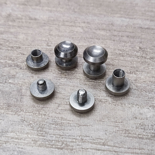 Винт ременной d=10 мм вогнутая шляпка Серебро Антик фото 3