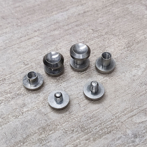 Винт ременной d=10 мм вогнутая шляпка Серебро Антик