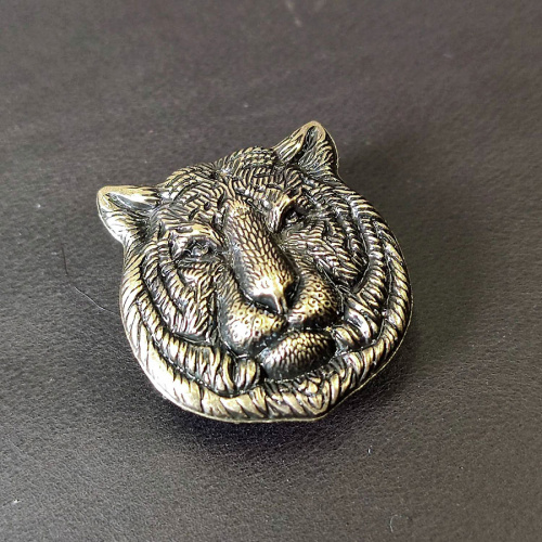 Кончо для кожаных изделий 23 мм Голова тигра латунное  KR 2316 - фото товара фото 2