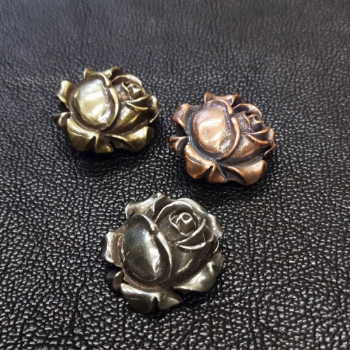 Кончо для кожаных изделий 25 мм Роза Латунь фото 3