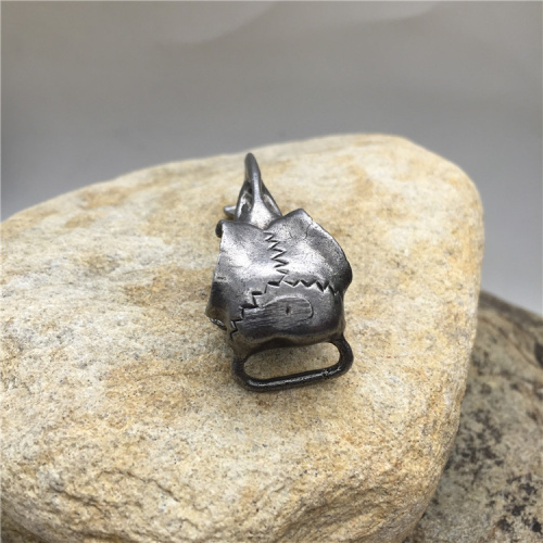 Застежка 13х5 мм для браслетов с шипом Череп Ворона Сталь  BR-z52 - фото товара фото 2