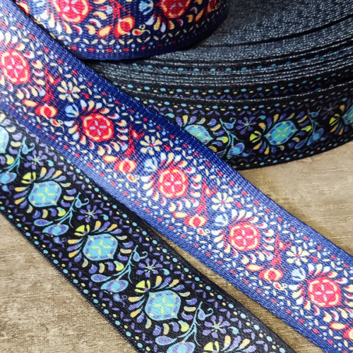 Лента ременная стропа 38 мм орнамент №3 п/э Лента ременная стропа 38 мм орнамент №3 п/э