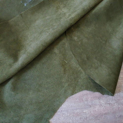 Кожа Велюр 1,4 мм Хаки фото 4
