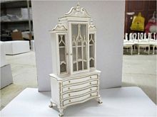 Шкаф-комод для кукол 3-х створчатый белый Миниатюра 1:12  - купить для кожевенного хобби