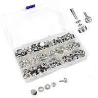 Кнопки 201 (кольцевые), набор 50 шт + 25 винтов, с  инструментами для установки  - купить для кожевенного хобби
