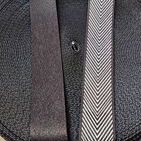 Лента ременная стропа 38 мм Черно-белая ёлочка  - купить для кожевенного хобби