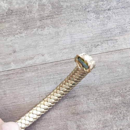 Шнур кожаный плоский плетеный 13х7 мм 20 см LC фото 4