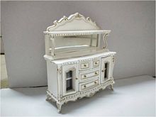 Комод для кукол с зеркалом и стеклянными дверками белый Миниатюра 1:12  - купить для кожевенного хобби