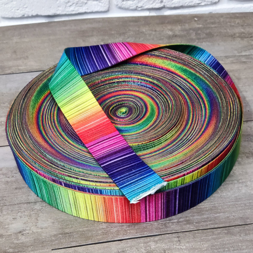 Лента ременная стропа 38 мм Цветные полоски фото 2