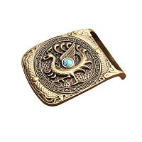 Пряжка для ремня с шипом 38 мм  Танец Дракона латунная   - купить для кожевенного хобби