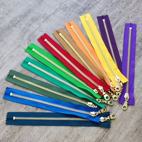 Молния металлическая №5 20 см зубья под золото Цветные YKK Япония фото 6