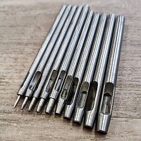 Пробойники для кожи диаметр 0,5-5,0 мм Набор 10 шт  - купить для кожевенного хобби