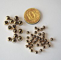 Бусины гладкие золотые