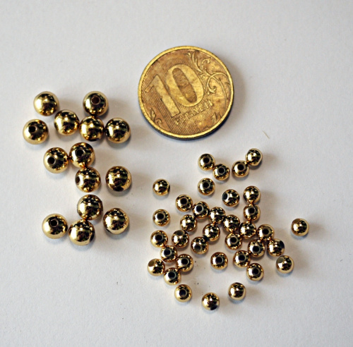 Бусины гладкие золотые Бусины гладкие золотые
