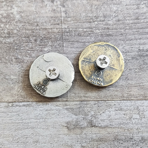 Кончо для кожаных изделий 25 мм Подкова латунь фото 5