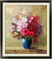 Набор для вышивки лентами Розы в синей вазе  - купить для кожевенного хобби