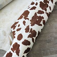 Кожа с ворсом КРС 1,2-1,4 мм Корова бело-коричневая