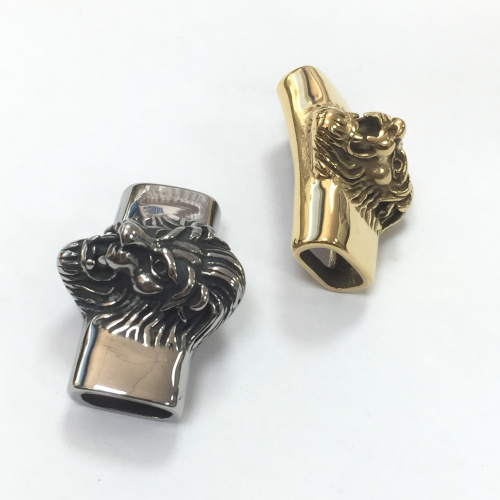 Бусина 12х6 мм для плоских браслетов Лев Сталь фото 3 Бусина 12х6 мм для плоских браслетов Лев Сталь фото 3