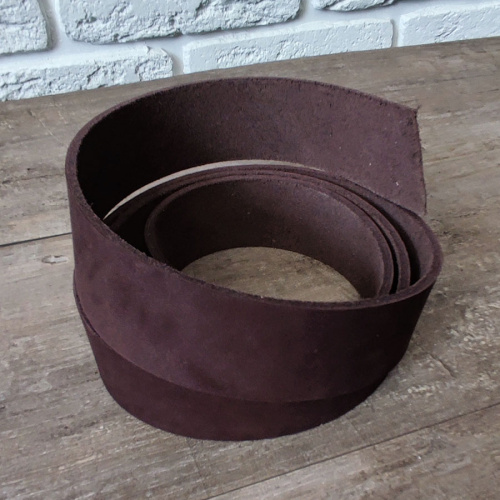 Заготовка для ремня хром. дубл. 35 мм толщ. 3,6 мм Коричневый  ZR RU-Brawn35 - фото товара фото 2