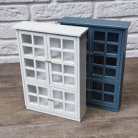 Шкаф для кукол посудный большой Белый/Серый