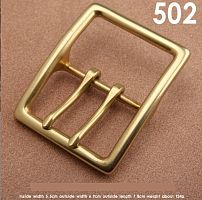 Пряжка 55 мм латунная с перекладиной два язычка L502  - купить для кожевенного хобби