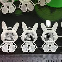 Тесьма кружевная Зайки 60 мм пэ  - купить для кожевенного хобби