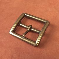 Пряжка 40 мм латунная с перекладиной Антик L129  - купить для кожевенного хобби