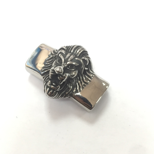 Бусина 12х6 мм для плоских браслетов Лев Сталь фото 5 Бусина 12х6 мм для плоских браслетов Лев Сталь фото 5