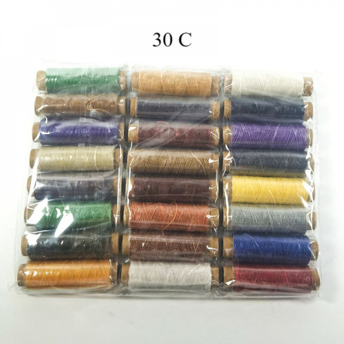 Нить для кожи вощеная 0,8 мм 150D, набор 24 шт. фото 7