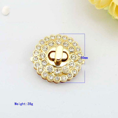 Застежка декоративная для сумки Круглая со стразами фото 5