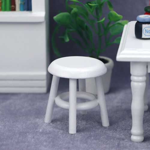 Табурет круглый для кукол Белый  F010-WH  - фото товара фото 2