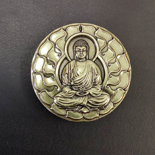 Кончо для кожаных изделий 30 мм Будда латунное  KR 2301 - фото товара