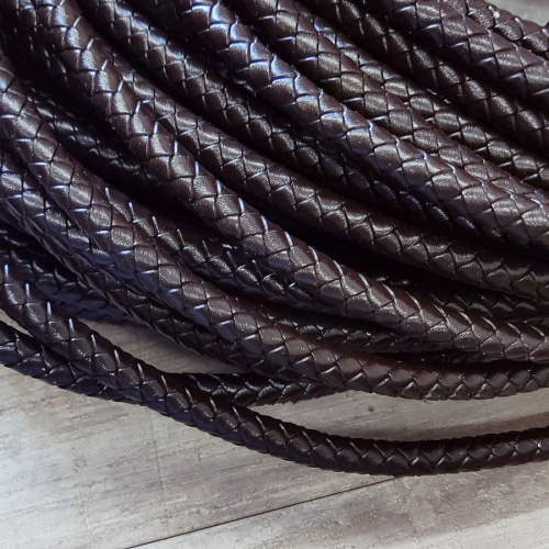 Шнур кожаный круглого сечения 8 мм плетеный 20 см фото 7
