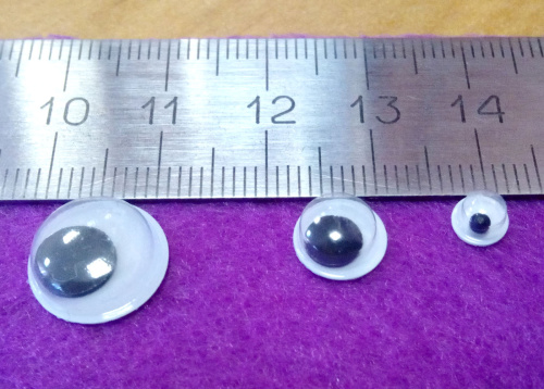 Глазки черно-белые приклеивающиеся для игрушек 10 шт фото 2